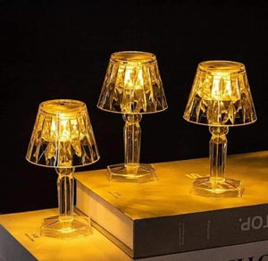 Small White Crystal Night Lamp - 1 Pc Golden Light